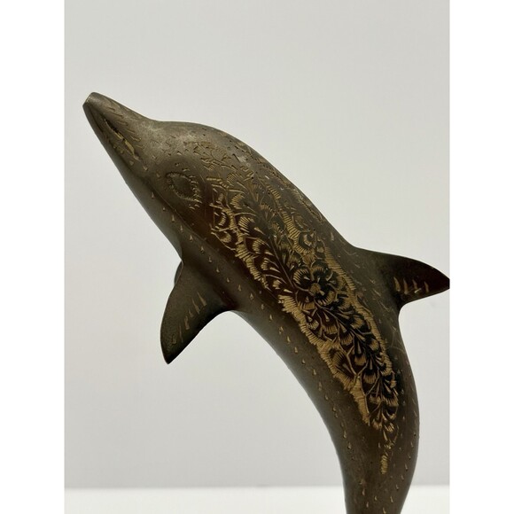 Vintage Brass Bronze Dolphin Figurine‎ Statue Animals - Picture 2 of 10
